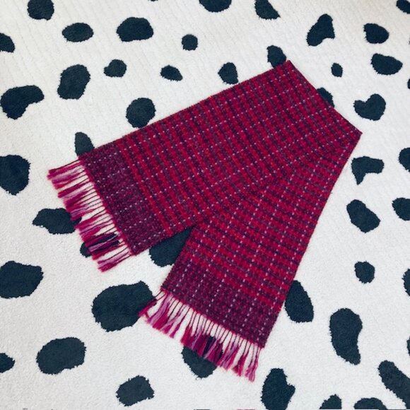 Victoire Mathieu Paris Vintage Pink Purple Metallic Wool Blend Designer Scarf - Picture 2 of 9